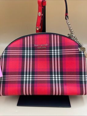 kate spade Plaid Dome Crossbody Bag NWT Gold Hardware Great Grab and Go Bag